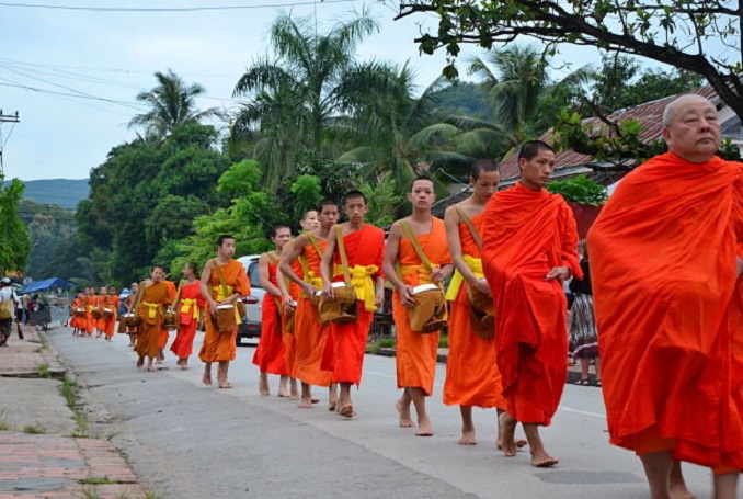 Morning Alms Giving Ceremory